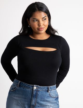 Eloquii + Cutout Neckline Sweater