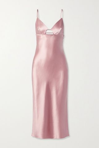Fleur Du Mal + Cutout Silk-Satin Midi Dress