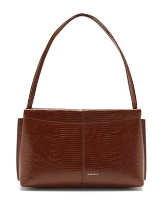 Wandler + Carly Small Lizard-Effect Leather Shoulder Bag