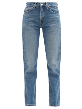 Re/Done Originals + 70s High-Rise Straight-Leg Cropped Jeans