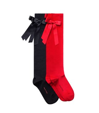 H&M x Simone Rocha + 2-Pack Bow-Detail Knee Socks