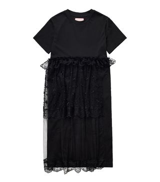 H&M + Tulle-Detail T-Shirt Dress