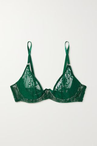 Coco De Mer + Georgia Embroidered Tulle Underwired Plunge Bra