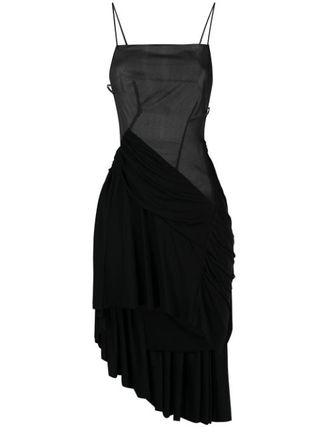 Nensi Dojaka + Asymmetric Semi-Sheer Mini Dress