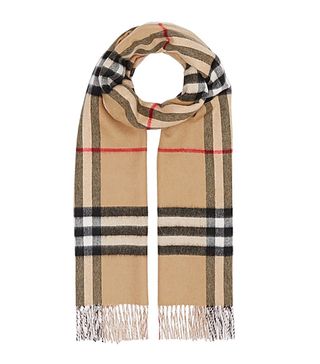 Burberry + Reversible Check Cashmere Scarf
