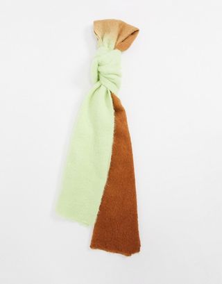 ASOS Design + Wool Mix Ombre Scarf in Green and Brown