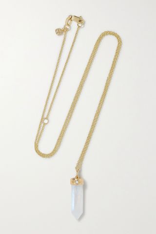 Sydney Evan + 14-Karat Gold, Moonstone and Diamond Necklace