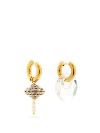Timeless Pearly + Mismatched Pearl & 24kt Gold-Plated Hoop Earrings