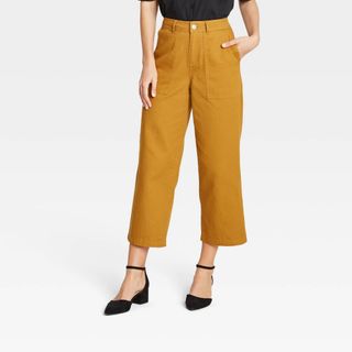 Who What Wear + Mid-Rise Regular Fit Wide Leg Pants