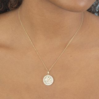 The Last Line + Diamond And Gold Zodiac Coin Pendant Necklace