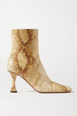 Proenza Schouler + Snake-Effect Leather Ankle Boots