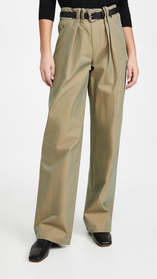By Any Other Name + Pleated Utility Pants With Faux Leather Belt