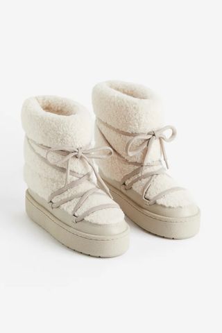 H&M + Warm-Lined Teddy Fleece Boots