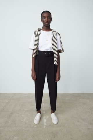 Zara + HIGH-WAIST Trousers With Belt