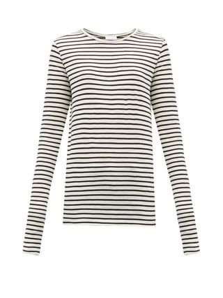 Raey + Long-Sleeved Striped Slubby Cotton-Jersey T-Shirt