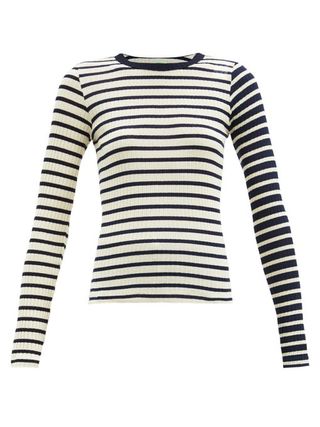 La Fetiche + Striped Cotton-Jersey Top