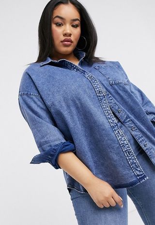 Only Curve + Denim Shirt