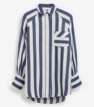 Next + Blue Stripe Longline Shirt