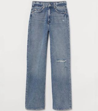 H&M + Blue Wide High Jeans
