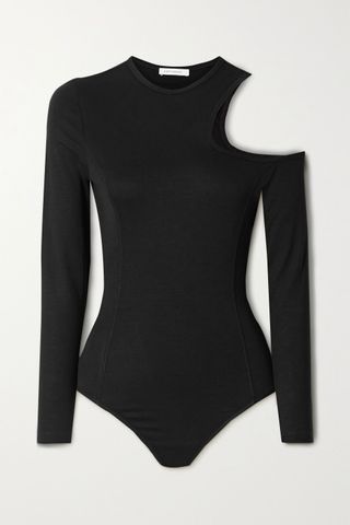 Ninety Percent + + Net Sustain Cutout Stretch-TENCEL Jersey Bodysuit