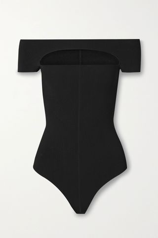 Khaite + Talie Cutout Stretch-Knit Bodysuit