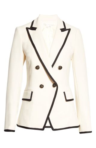 Veronica Beard + Harriet Contrast Cutaway Dickey Blazer