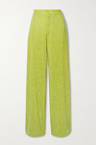 Christopher John Rogers + Crystal-Embellished Crepe Wide-Leg Pants