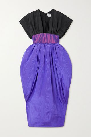 Christopher John Rogers + Color-Block Moire and Taffeta Gown