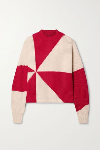 Paradis Perdus + Jules Two-Tone Ribbed-Knit Sweater