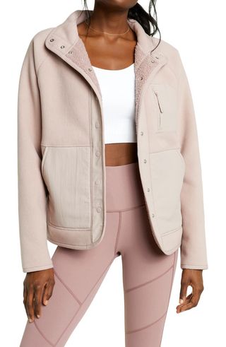 Zella + Layer Up Jacket With Faux Shearling Lining