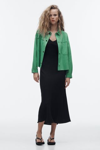 Zara + Faux Suede Short Jacket