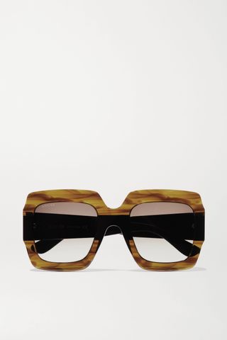 Gucci + Oversized Square-Frame Tortoiseshell Acetate Sunglasses
