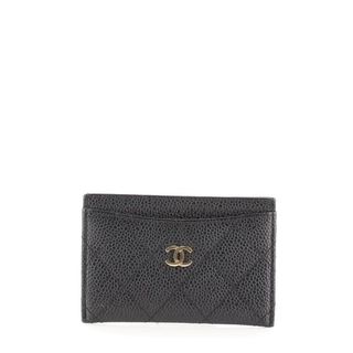 Chanel + Classic Card Holder Quilted Caviar