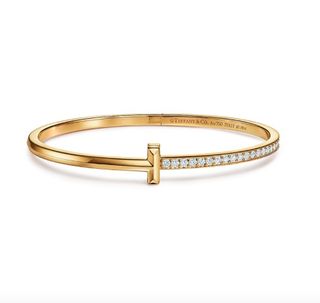 Tiffany 
Co. + T1 Narrow Diamond Hinged Bangle