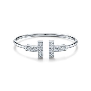 Tiffany + Tiffany T Wide Diamond Wire Bracelet