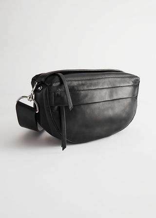 & Other Stories + Leather Half Moon Crossbody Bag