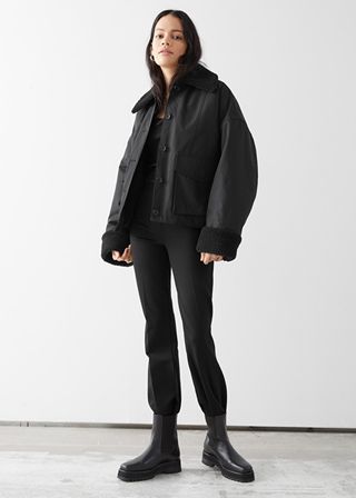& Other Stories + Buttoned Boxy Faux Fur Sherpa Jacket