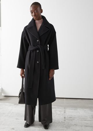 & Other Stories + Oversized Belted Wool Coat