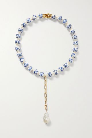 Éliou + Coté Gold-Plated, Pearl and Bead Necklace