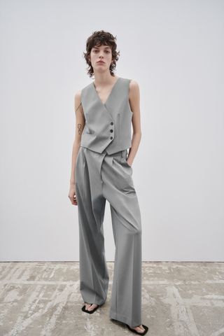 Zara + Tailored Double Brested Vest