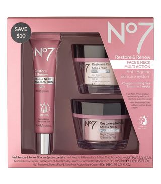 No7 + Restore & Renew Face & Neck Multi Action Anti-Ageing Skincare System