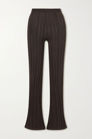The Line by K + Daisy Ribbed-Knit Flared Pants