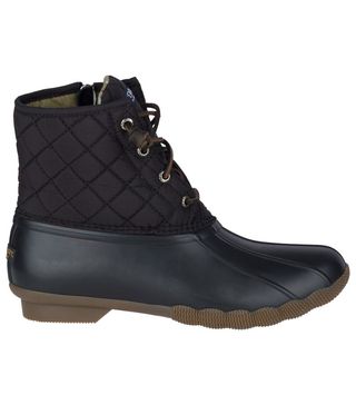Sperry + Saltwater Quilted Duck Boot in Black