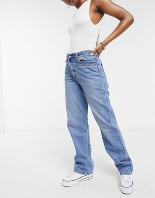 Levi Strauss & Co + High Loose Straight Leg Jeans in Mid Wash