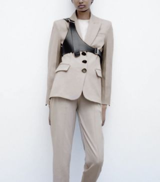 Zara + Buttoned Blazer With Darts