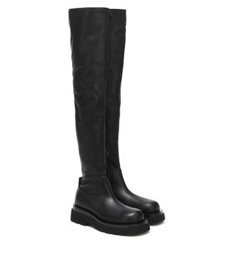 Bottega Veneta + Leather Over-the-Knee Boots