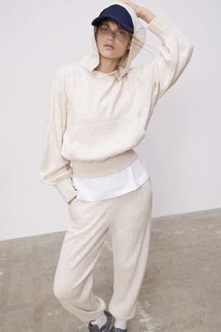 Zara + Cropped Knit Sweatshirt
