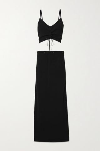 Christopher Esber + Disconnect Convertible Ruched Ribbed-Knit Maxi Dress