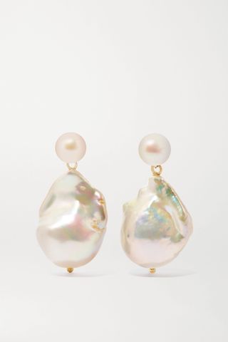 Mateo + Duality 14-Karat Gold Pearl Earrings