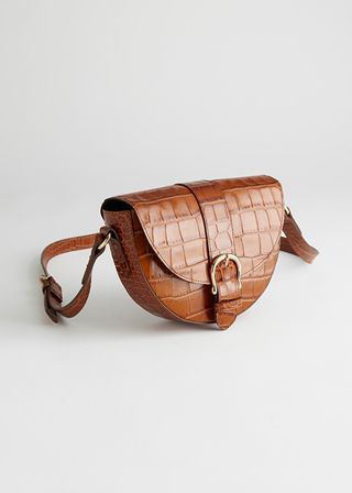 & Other Stories + Croc Embossed Small Leather Bag